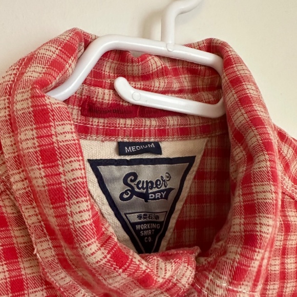Limited Edition SuperDry Plaid Red Collared Shirt - Picture 6 of 9